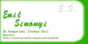 emil simonyi business card